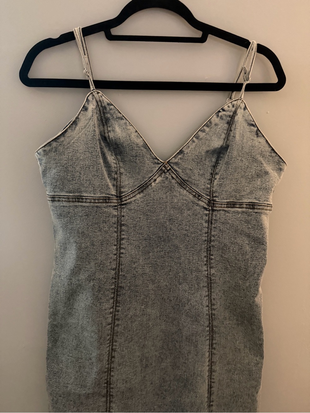 Habitual Light Wash Denim Midi Dress with Front Slit - Picture 4 of 6